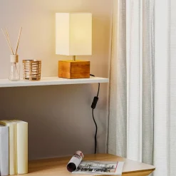 Woody bordlampe med træfod, 12 cm x 12 cm