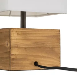 Woody bordlampe med træfod, 12 cm x 12 cm