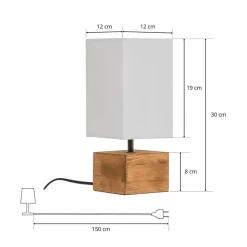 Woody bordlampe med træfod, 12 cm x 12 cm