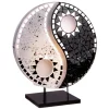 Ying Yang bordlampe, mosaikspejlsten, sort