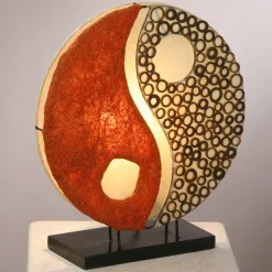 Ying Yang bordlampe på træfod 33 cm