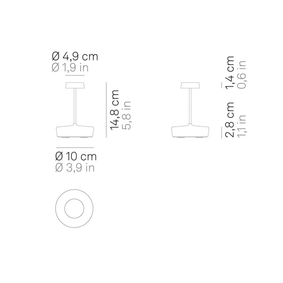 Zafferano LED-bordlampe Swap mini, sort, 15 cm IP65