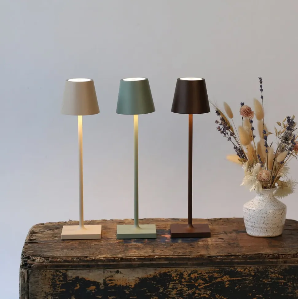 Zafferano Poldina mikro batterilampe IP65 sand