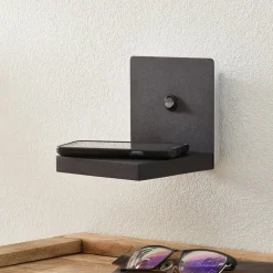 Zanzibar LED-væglampe med ladestation, sort