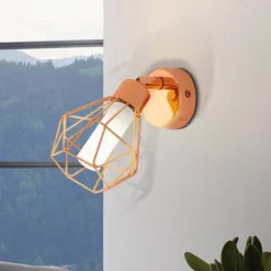 Zapata LED-væglampe i burdesign, kobberfarvet