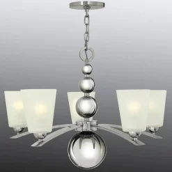 Zelda lysekrone, 5 lyskilder, nikkel