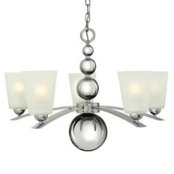 Zelda lysekrone, 5 lyskilder, nikkel