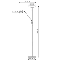 Zenith LED-uplight med LED-læselampe, sort