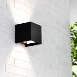 Zuza 2 væglampe, sort, metal, fire vinger, 10 cm, G9